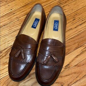 Chaps Brown Leather Loafers Classic Slip-Ons size 10.5